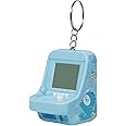 Blue Micro Player Mini Arcade Machine with Keychain, 26 Classic Game Modes Support Music Mini Building Block Game Console for Children,Plug and Play Video Games Car Accessories