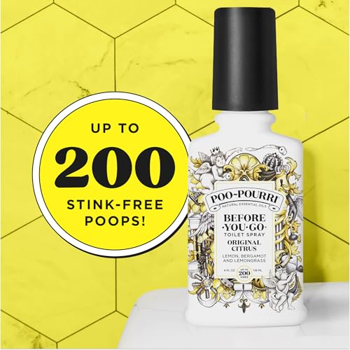 Poo-Pourri Before-You-Go Toilet Spray, Original Citrus, 4 Fl Oz - Lemon, Bergamot and Lemongrass