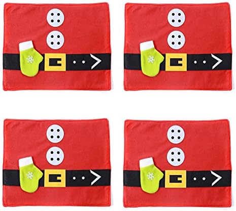 VALORCIELO Christmas Place Mats New Year Placemats Set of 4 for Kitchen Restaurant Table,16.92" x12.99"