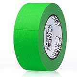 Real Professional Grade Gaffer Tape by Gaffer Power - Made in The USA Green Fluorescent 2 in X 30 Yds - Heavy Duty Gaffers Tape - Non-Reflective -Multipurpose - Better Than Duct Tape