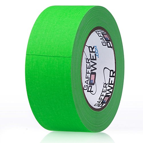 REAL Professional Grade Gaffer Tape by Gaffer Power - Made in the USA GREEN FLUORESCENT 2 In X 30 Yds - Heavy Duty Gaffers Tape - Non-Reflective -Multipurpose - Better than Duct Tape