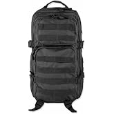 Mil-Tec Unisex Assault Pack - Rugged Durable Lightweight Ergonomic Versatile Tactical Outdoor Camping Hiking Backpack with Adjustable Padded Shoulder Straps &amp; MOLLE Loops, Black, 20L