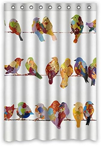 Wenglee Birds on a Wire Waterproof Fabric Bathroom Shower Curtain 48" x 72",about 120cm x 183cm