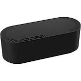 D-Line Cable Management Box, Power Strip Holder, Floor Outlet Hiders, Desk Cord Organizer, Cover TV Wires, Wire Storage, Extension Hider, Office Concealer for Cords, Baby Proof Cables - Large, Black