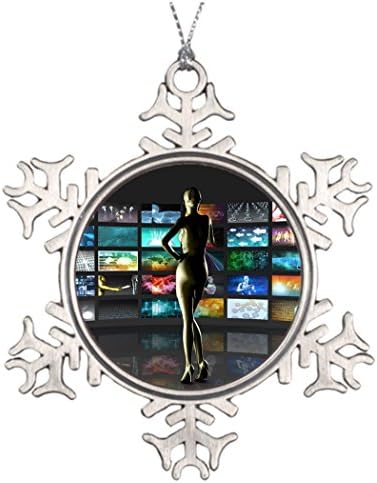 HaroRo Xmas Trees Decorated Stream Custom Christmas Snowflake Ornament Movie