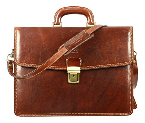 Full grain leather, medium, brown, handmade, briefcase, laptop ba…
