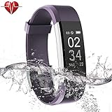 Ulvench Fitness Tracker, Heart Rate Monitor Smart Watch with Calorie Counter Watch Pedometer Sleep Monitor, Step Counter, GPS, IP67 Waterproof Activity Tracker for Android＆iOS Smartphone (Purple)