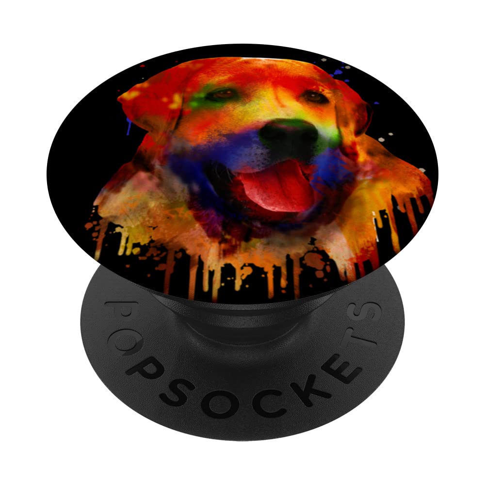 Colorful Splash Art Labrador Retriever Portrait Lab Owner PopSockets Swappable PopGrip