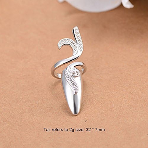 Happy Hours - Fashion Diamante Nail Cover Ring / Alloy Special Unique Fingernail Protective Personal Decoration / Nice Gift for Girlfriend,Ladybro(for Tail Finger)