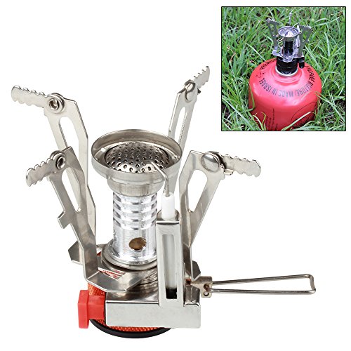 image for Flexzion Mini Camping Stove Ultralight Backpacking Propane Canister Bu