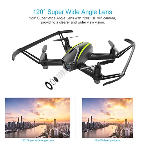 Drone-with-Camera-Potensic-U36WH-Drone-Quadcopter-With-720P-HD-Live-Camera-RTF-4-Channel-24GHz-6-Gyro360-Degree-Flip-Headless-Mode-Altitude-Hold-Function-Black