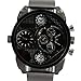 Oulm Analog Quartz Gray Resin Band Black Round Dial Men Watch
