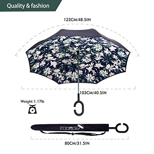 image for ZOMAKE Inverted Umbrella, Double Layer Reverse Umbrella Large Inside O