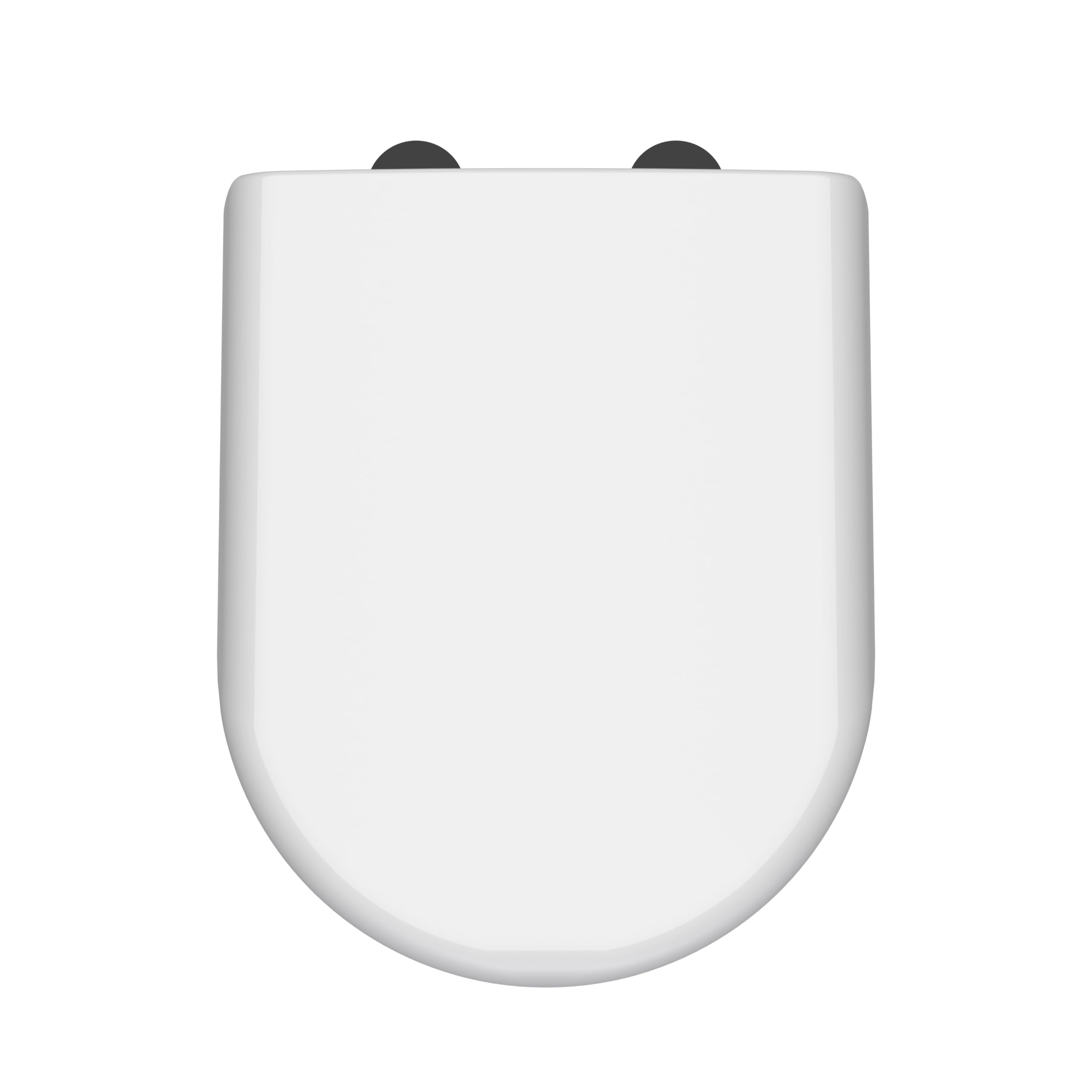 nuie NTS004B Modern Bathroom D Shaped Soft Close Toilet Seat Cover Caps, 364 x 70 x 446mm, White/Black