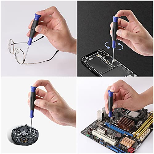 WORKPRO 10-Piece Precision Screwdriver Set with Pouch, Phillips, Slotted, Torx Star, Magnetic Screwdriver Repair Tool Kit, Non-Slip Grip, for Eyeglass, Watch, Computer, Laptop, Phone