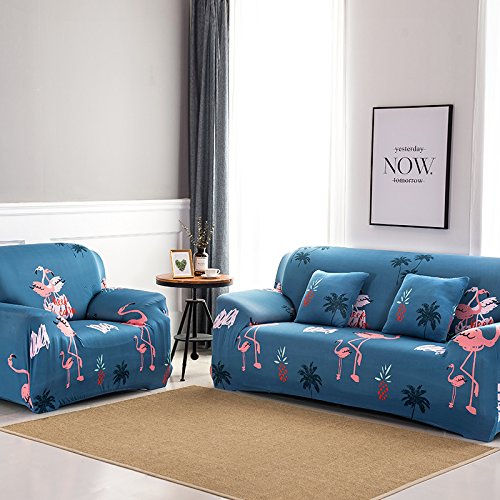 DIFEN Chair Loveseat Sofa Stretch Elastic Polyester Spandex Couch Slipcover 1 2 3 4 Seater (Sofa (74"-90"), Style-A)