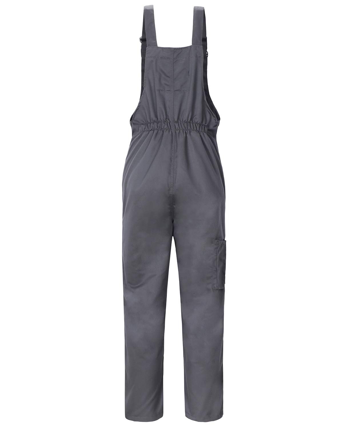 Yukirtiq Men's Contrast Bib and Brace Work Painting Overalls Multi Pockets Workwear Dungarees Unisex Work Overall Trousers, Grey, M - Image 3