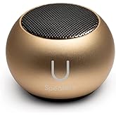 Fashionit U Mini - Small Bluetooth Speaker Wireless - Mic & Remote Shutter, Portable Bluetooth Speakers, Rich Sound for Home & Outdoor, Stocking Stuffers, White Elephant Gifts for Adults - Gold