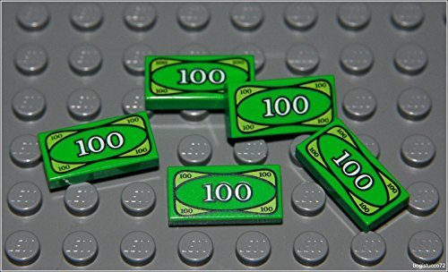 Lego batman x5 green money tile city $100 dollar bill b…