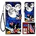 DISNEY COLLECTION Wallet Case for Samsung Note 9 Mickey and Minnie are Dating Pattern Design Magnetic Closure [Stand Feature] Folio Flip Cover with Card Holder and Wrist Strap Protective Cover