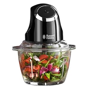Russell-Hobbs-24662-Desire-Mini-Chopper-Vegetable-and-Onion-Chopper-500-ml-Capacity-Glass-Bowl-Matte-Black-200-W Russell Hobbs 24662 Desire Mini Chopper, Vegetable and Onion Chopper, 500 ml Capacity Glass Bowl, Matte Black, 200 W