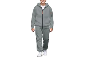 Youth Boys Fleece Sweatsuits Zip up Hoodie Sweatshirts Jogging Set Teen Kids 2 Piece Sweatpants Sport Suits Tracksuits