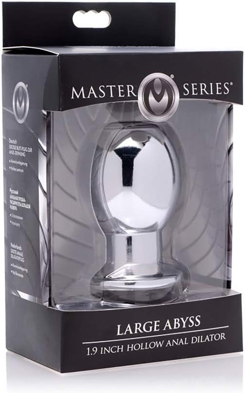 Master Series Large Abyss 1.9-Inch Hollow Anal Dilator, 200 g, Grey - Image 3