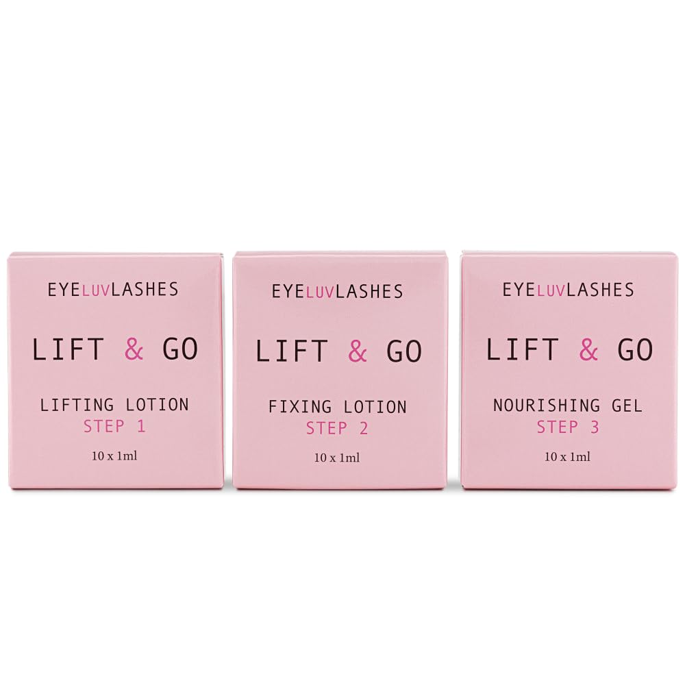 Lift & Go Eyeluvlashes Lash Lifting Brow Lamination Sachet Set Express System Vegan Cruelty Free 30 x SACHETS (10 x LIFTING/FIXING/NOURISHING)