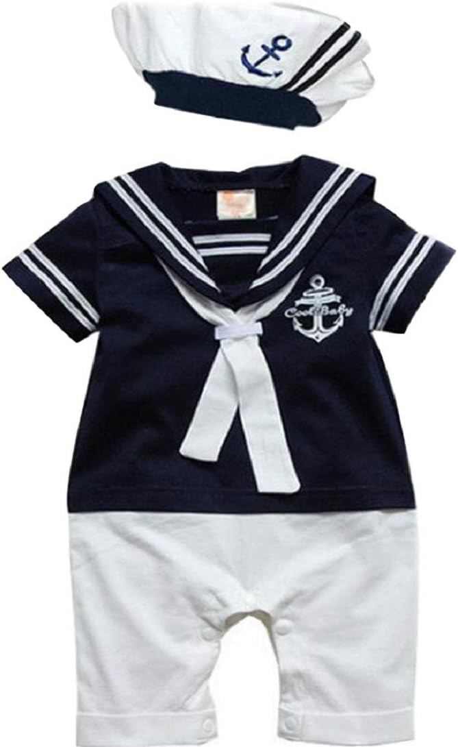 Baby Clothes MITIY Hat Cotton Short Sleeved Romper Baby Sailor Suit