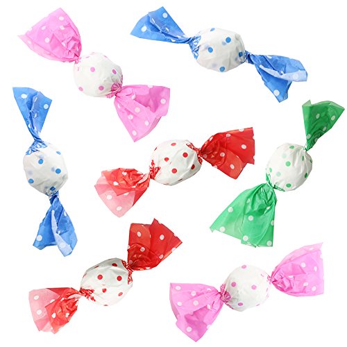 PRALB 400PCS Four Color Lovely Printed Wax Paper For Baking Nougat Candy Wrapping Paper, Chocolate Candy Wrappers, Greaseproof Wax Paper Homemade Candy Wrapper Paper.