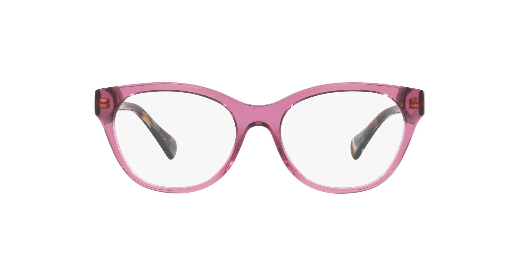 Photo 1 of Ralph by Ralph Lauren Women's RA7141 Cat Eye Prescription Eyewear Frames, Shiny Transparent Violet/Demo Lens, 54 mm