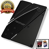 Holtzman's Credit Card Knife #1 Best Wallet Knife 100% (Black Chrome Screws)