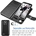 Tekcoo Compatible for LG K20 V/LG K20 Plus/LG Harmony/LG Grace/LG V5 / K10 2017 PU Leather Wallet Case, Luxury ID Credit Card Slots Holder Flip Cover [Detachable Magnetic Hard Case] - Black