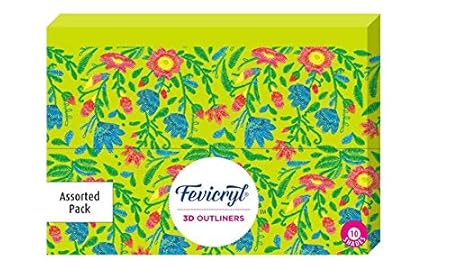 Pidilite Fevicryl Fabric & Multi-Surface 3D Outliners Assorted Colours Pack (10 U)