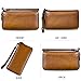 IVTG Genuine Leather Wallet for Women Dual Use Zip Long Purse Vintage Handmade Clutch Cowhide Card Holder Organizer (Brown)