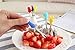 Flee Cute Cartoon Fruit Fork Set of 6 with Forks Holder Stainless Steel Food Pick Forks with A Holder Silicone Handle Stainless Steel Fruits Cake Salad Fork Set for Home and Restaurant