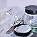 12 pack 4oz 120 ml Empty Clear Glass Cosmetics Jars bottles with White Inner Liners and black Lids.Glass Round Jars Prefect for Cosmetics and Face cream Lotion.