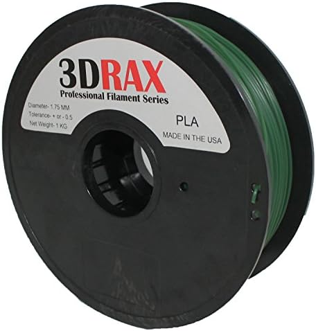 3DRAX 3D ARMY GREEN PLA (Plus) PRINTER FILAMENT-1KG (2 lb) 1.75 mm +/- 0.05 mm Accuracy- 2.2 lb Spool-ARMY GREEN PLA