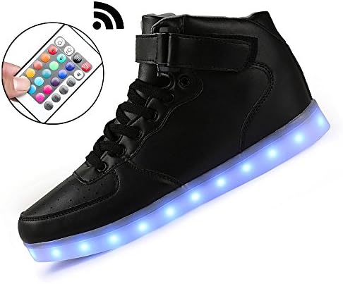 uruoi 11 Lighting Effects High-Top Light up Shoes LED Sneakers with Remote for Women Men Girls Boys Party