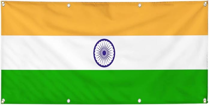 Amazon Com Vinyl Banner Sign India Flag Orange White Green