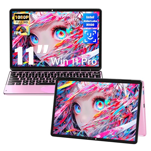 Svikou 11" Touchscreen 2-in-1 Convertible Pink Laptop