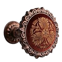 EleCharm 1Pair Flannelette embroidered High Grade Medallion Holdbacks Wall Hook Drapery (Aged Copper)