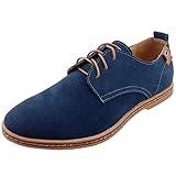 Kempin Men's Casual Leather Suede Oxford Shoes Flats