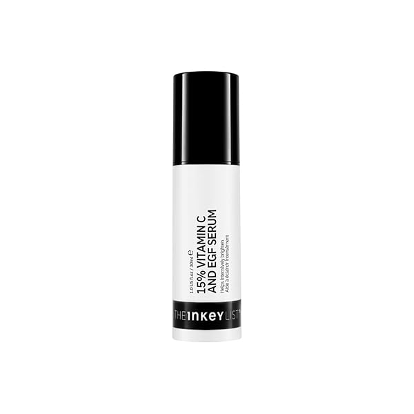 THE INKEY LIST 15% VITAMIN C + EGF SERUM. REGENERATE DULL SKIN, IMPROVE SKIN ELASTICITY, 1.0 FL OZ