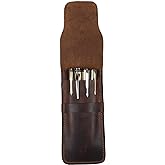 CestAntiQ Leather Pen Case - Handmade Executive Pen Holder - Professional Fountain Pen Organizer Pouch Brown