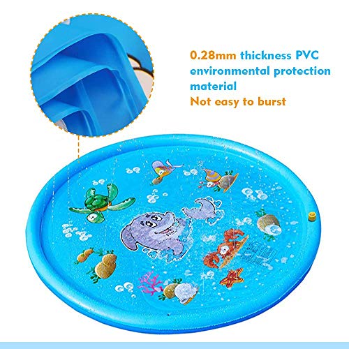 Pipigo Splash Pad Sprinkle & Splash Water Play Mat 68 Inch for Kids Toddlers Outdoor Water Play Sprinker Mat Inflatable Water Toys Outdoor Party Wading Pool Summer Swimming Toys