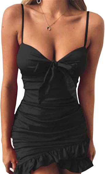 bodycon dress with ruffle hem