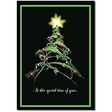 Christmas Holiday Greeting Card H6027. Stylized Christmas Tree and the 