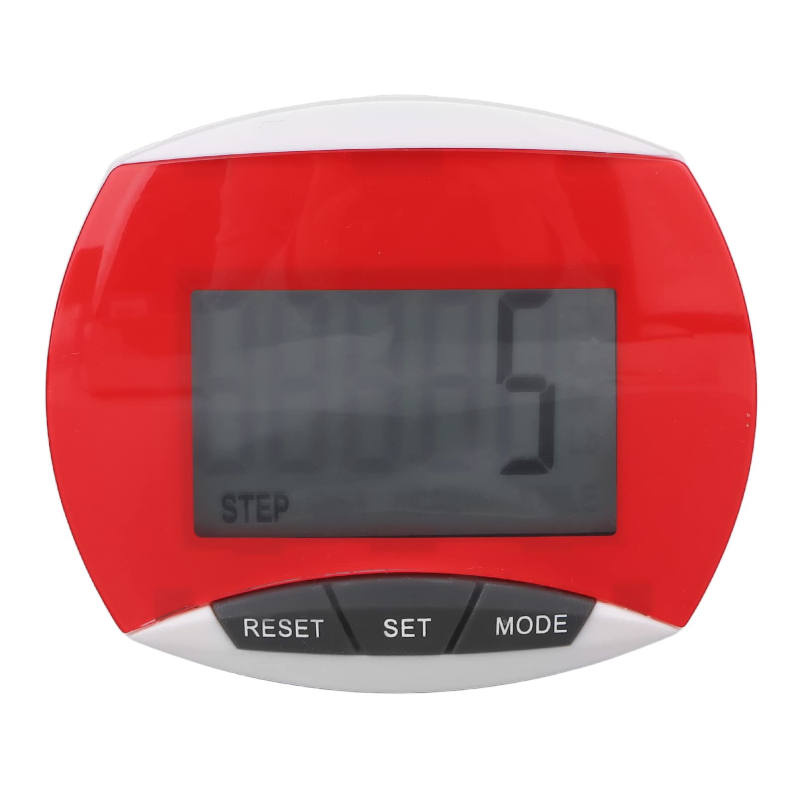 Brrnoo Elderly Step Counter, 3D Simple Step Counter Sports Walking Exercise Pedometer with Clip, Professional Portable Distance Calorie Step Counter with LCD Display Clear Screen(Red)