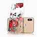 LUOLNH iPhone X Case,iPhone Xs Case with Flowers,Slim Shockproof Clear Floral Pattern Soft Flexible TPU Back Covercase for iPhone X/Xs -Red Rose